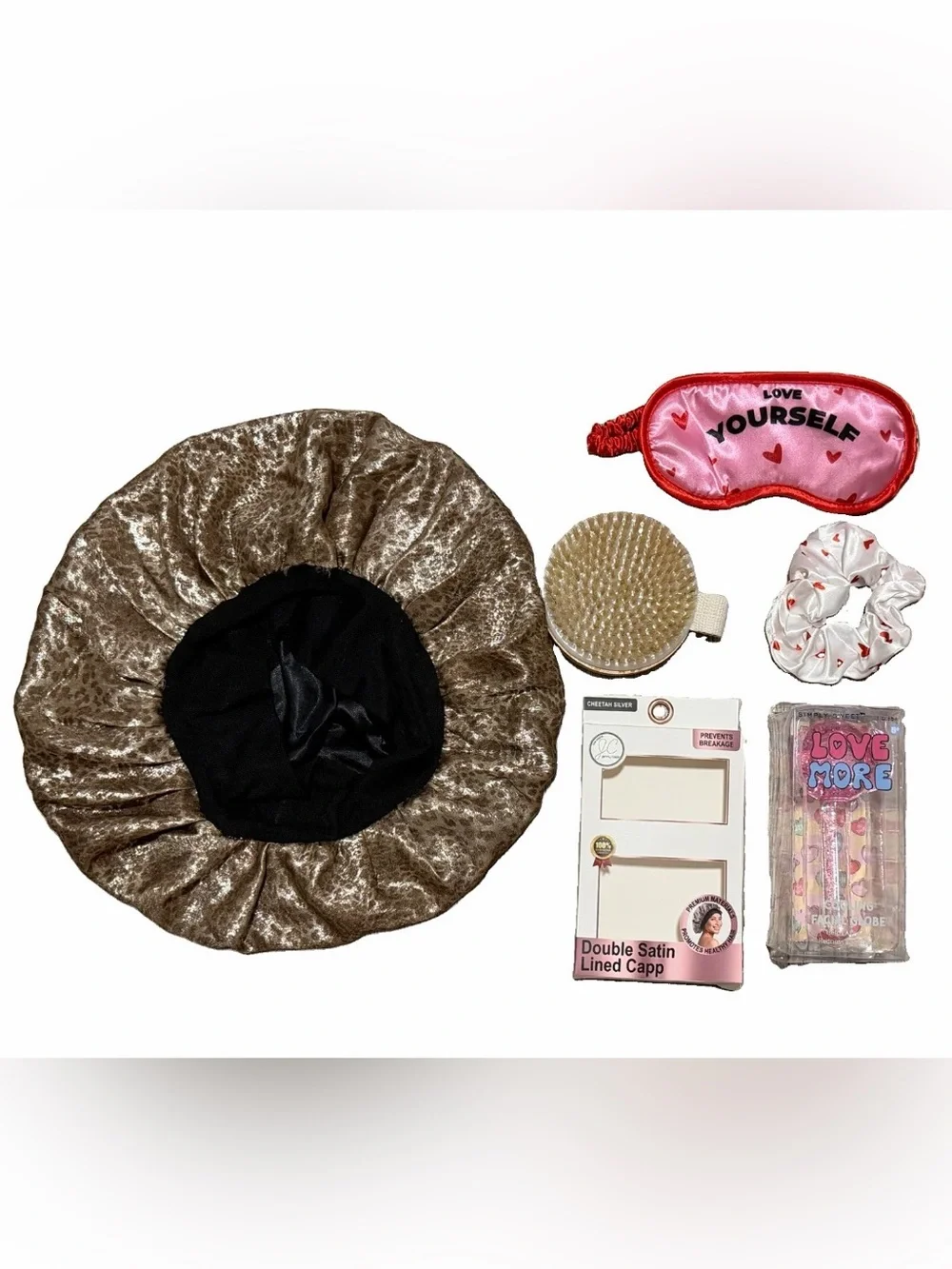 Double Satin Lined Hair Bonnet - Brown Satin Sleep Cap